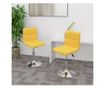Zakretne kuhinjske stolice, 2 kom., žute, tekstil