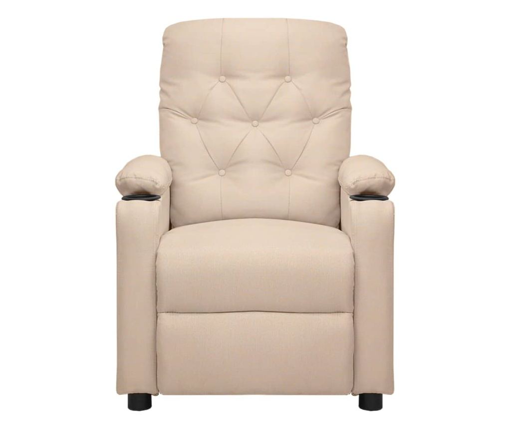 Електрически реклайнер фотьойл, кремав, текстилна материя - 3