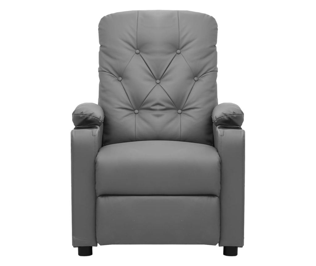 Elektrické polohovací křeslo, šedé, umělá kůže - 3