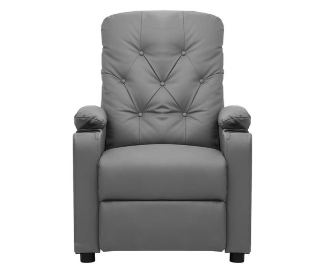 Електрически реклайнер фотьойл, сив, изкуствена кожа