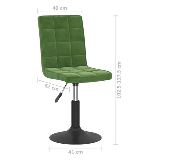Vrtljivi jedilni stoli, 2 kosa, temno zelena, žamet