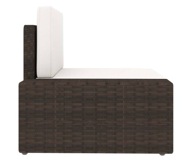 Градински комплект мебели, 9 части, кафяв, полиратан