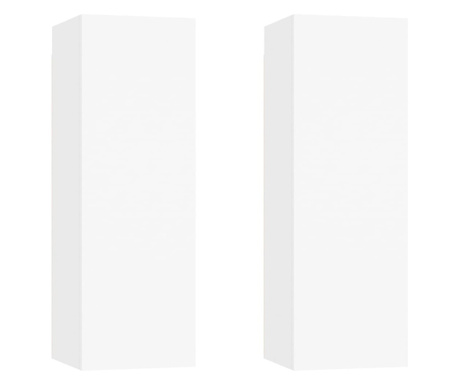 ТВ шкафове, 2 бр, бели, 30,5x30x90 см, ПДЧ