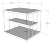 Нощно шкафче-маса Kalune Design 854KLN2813, 40х50 см, 3 нива, Меламиново покритие/метал, Кафяв/черен
