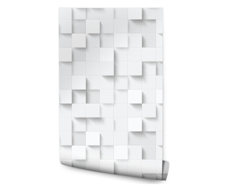 Tapet Mozaic Modern Alb Efect 3D  0,53x10m