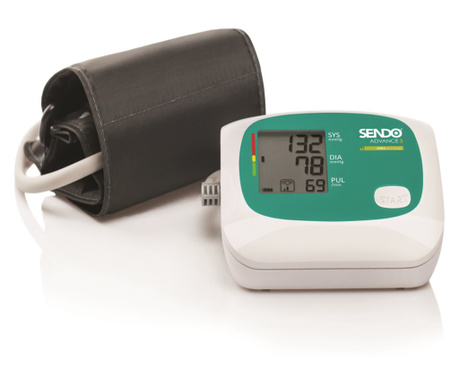 Апарат за измерване на кръвно налягане Sendo Advance 3, Памет, Открива аритмия, Функция HIRA, Бял/зелен