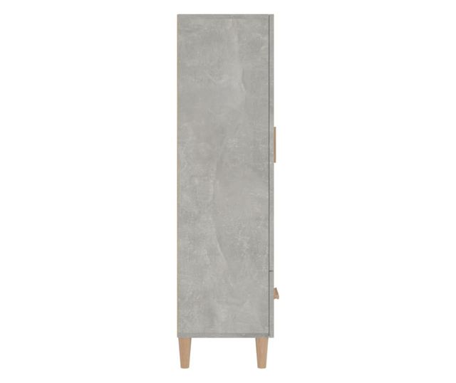 Dulap înalt, gri beton, 70x31x115 cm, lemn prelucrat