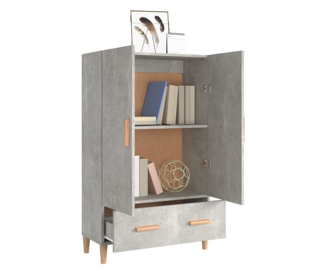 Dulap înalt, gri beton, 70x31x115 cm, lemn prelucrat
