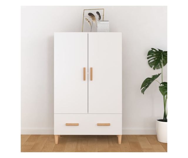 Dulap înalt, alb, 70x31x115 cm, lemn prelucrat