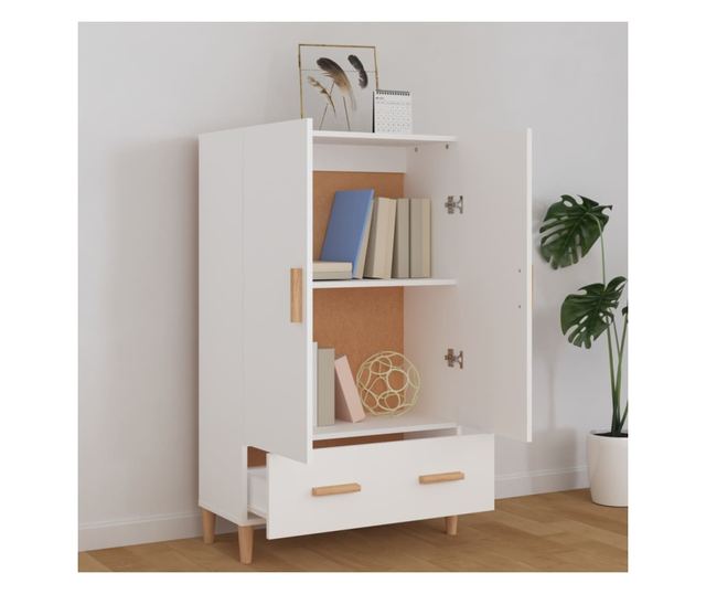 Dulap înalt, alb, 70x31x115 cm, lemn prelucrat