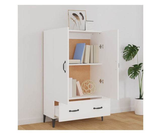 Dulap înalt, alb, 70x31x115 cm, lemn prelucrat