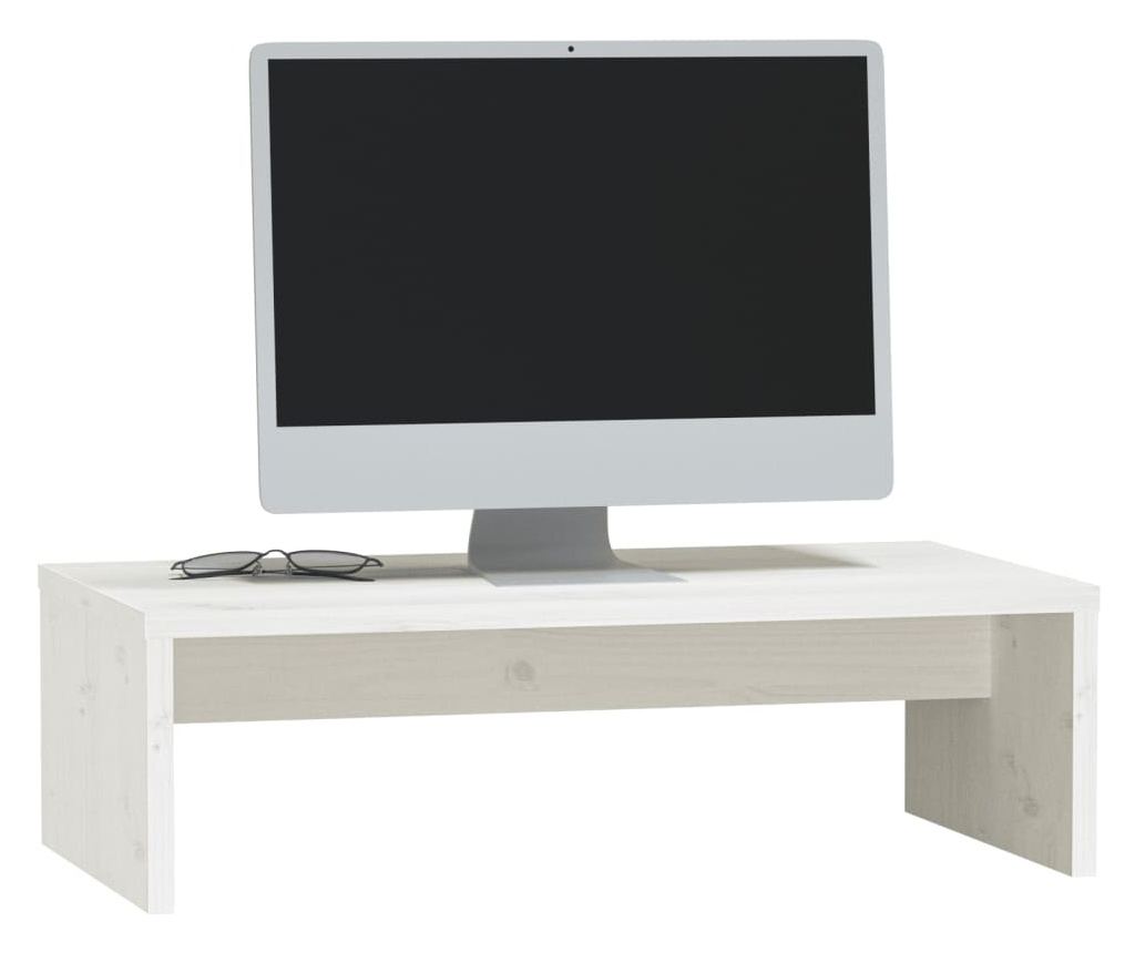 Podloga za monitor, bijela, 50x27x15 cm, masivno drvo bora - 4