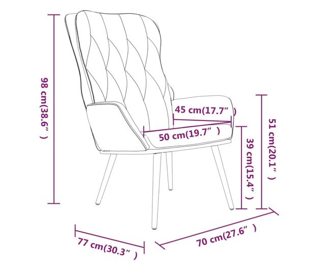 Naslanjač z otomanom, vinska rdeča, žamet