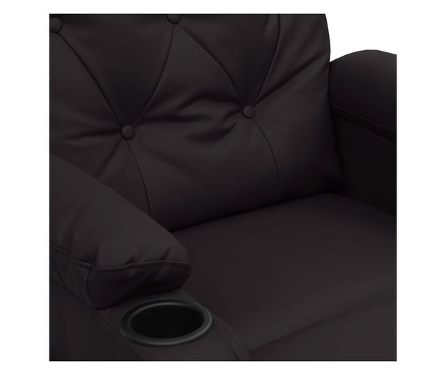 Електрически реклиниращ масажен стол, черен, изкуствена кожа