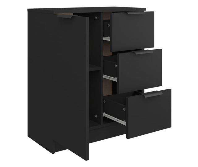 Komoda crna 60 x 30 x 70 cm od konstruiranog drva