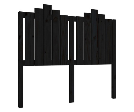 Tăblie de pat, negru, 126x4x110 cm, lemn masiv de pin