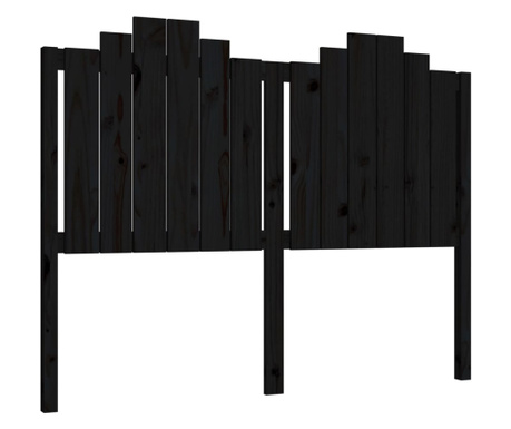 Tăblie de pat, negru, 146x4x110 cm, lemn masiv de pin