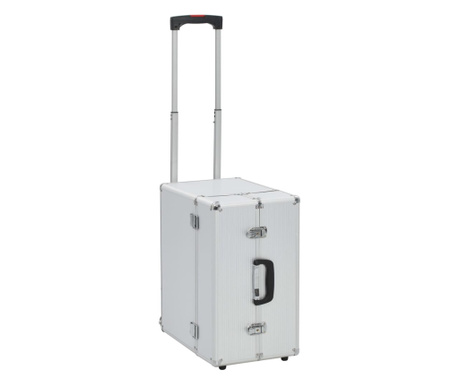 Пилотски куфар, 47x39x27 см, сребърен, алуминий
