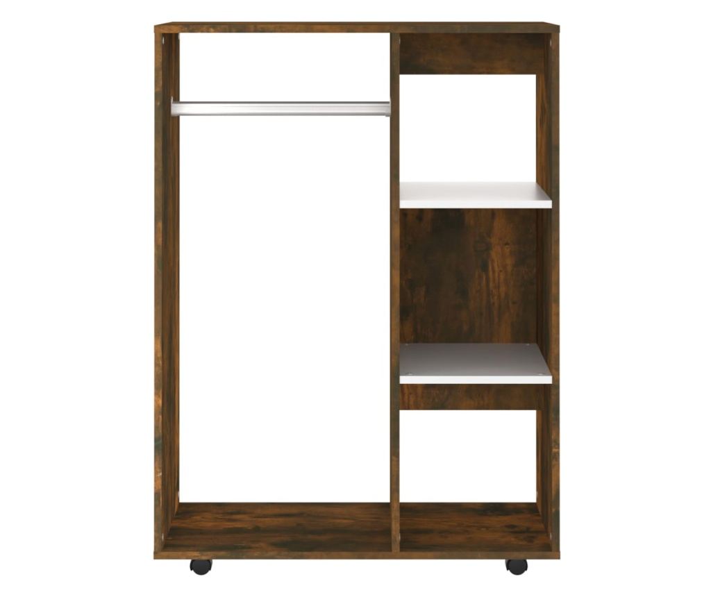 Гардероб, опушен дъб, 80x40x110 см, инженерно дърво - 8