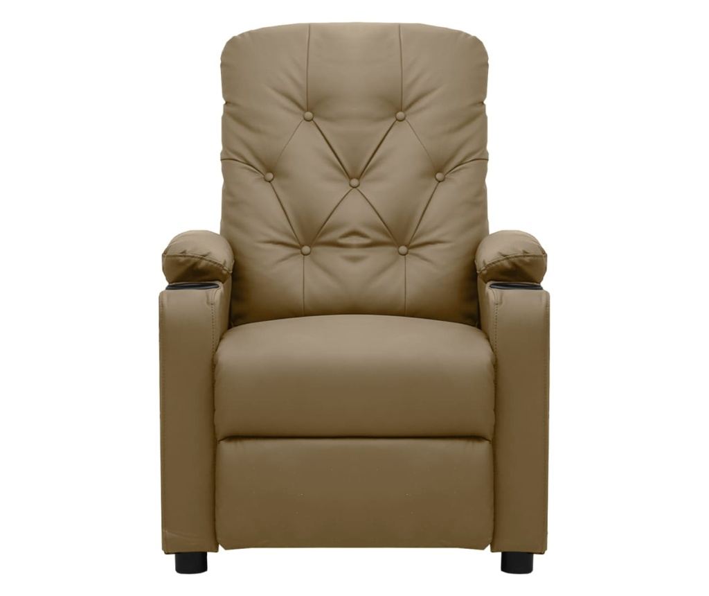 Електрически реклайнер масажен стол, капучино изкуствена кожа - 3