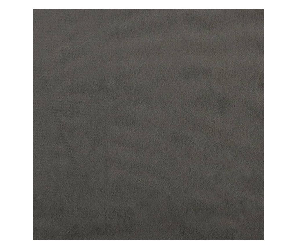 Naslanjač z oporo za noge, temno siv, žamet - 8