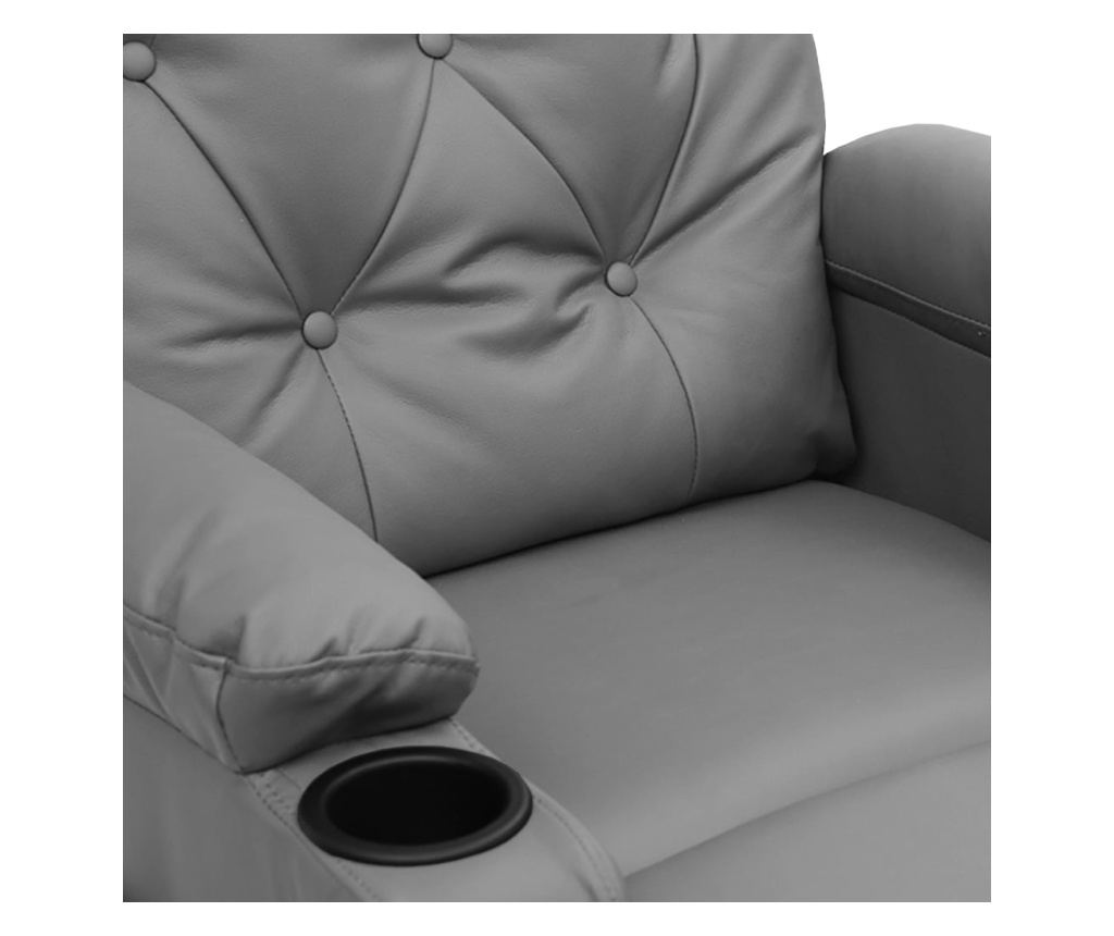 Електрически реклининг масажен стол, сив, изкуствена кожа - 8