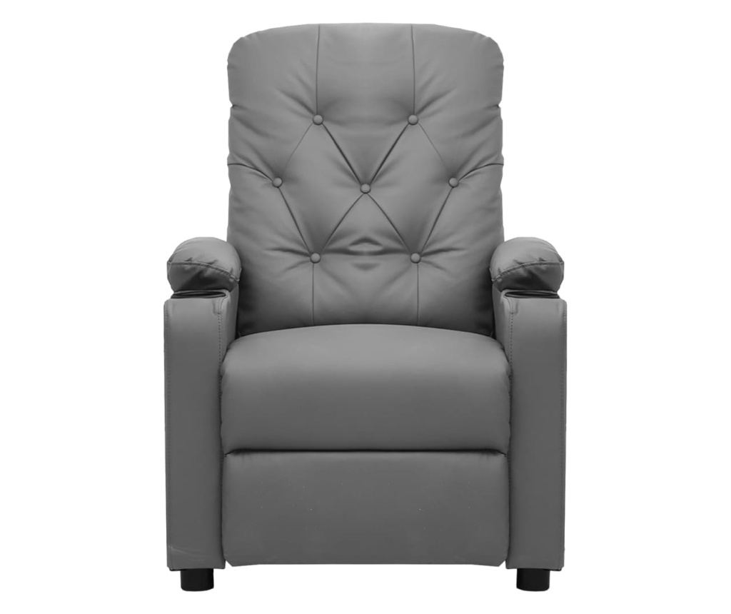 Електрически реклининг масажен стол, сив, изкуствена кожа - 3