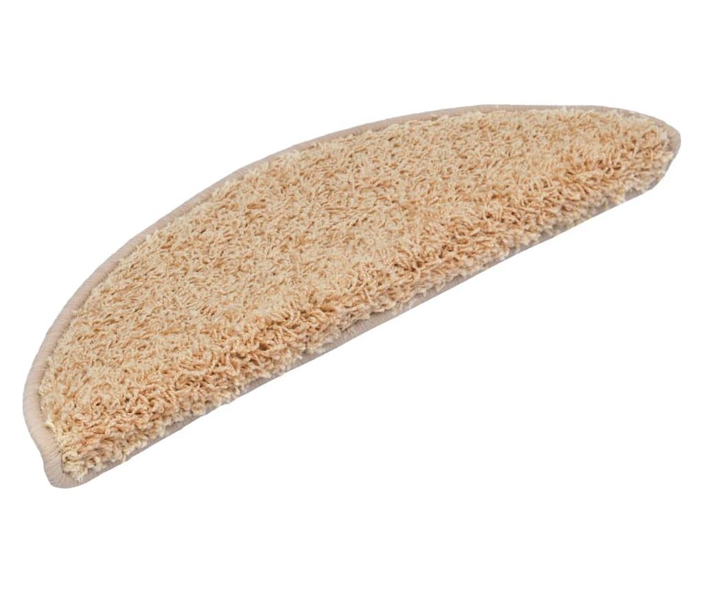 Covorașe pentru trepte scară, 15 buc., crem, 56x20 cm - 2