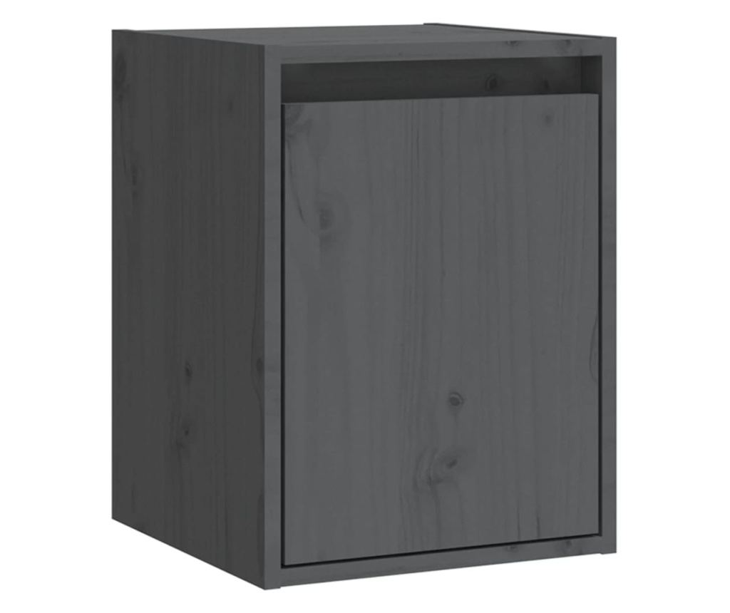 Dulapuri de perete 2 buc. gri, 30x30x40 cm, lemn masiv de pin - 5