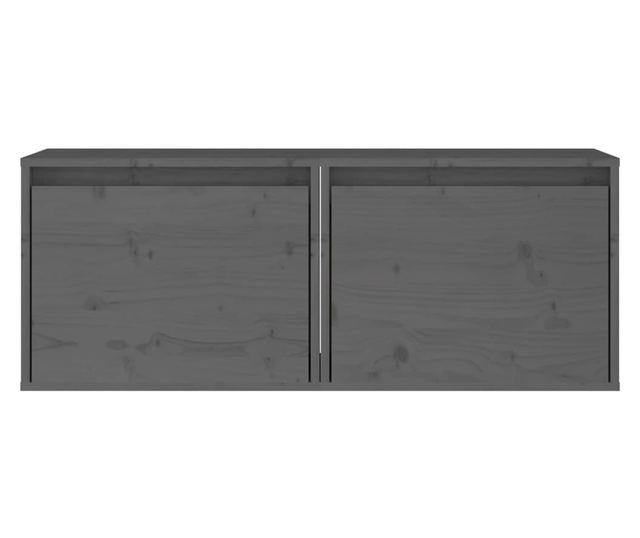Szafy ścienne, 2 szt., szare, 45x30x35 cm, drewno sosnowe