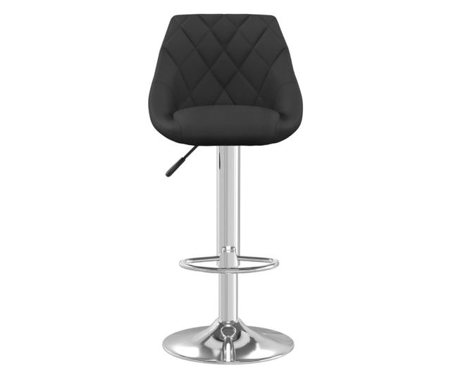 Barski stol, črn, žamet