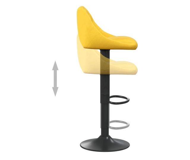 Barski stol, gorčično rumena, žamet