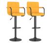 Barski stolčki 2 kosa gorčično rumeno blago