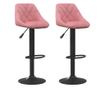 Barski stoli, 2 kosa, roza, žamet