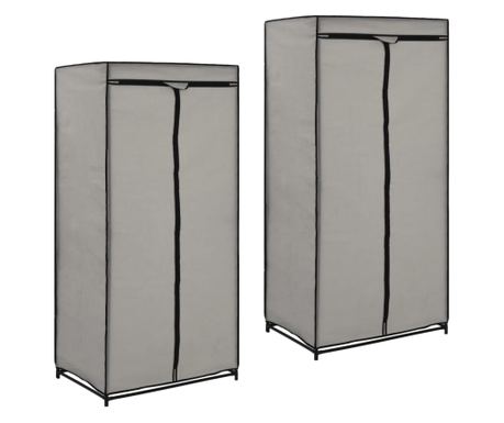 Ormari 2 kom sivi 75 x 50 x 160 cm 