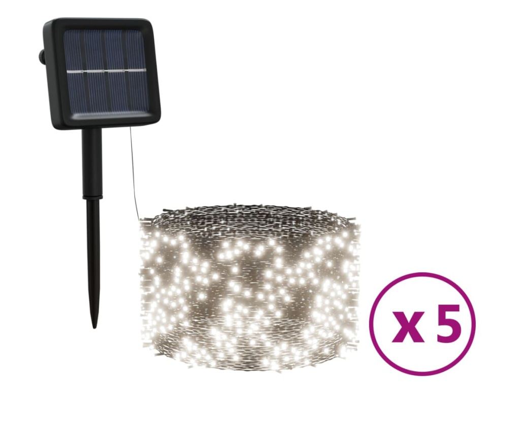 Solarna svjetlosna žica 5x200 LED hladno bijela unutarnja/vanjska - 2