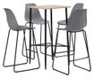 Set bar namještaja, 5 komada, siva, plastika