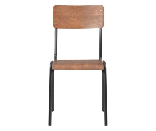 Set namještaja za kuhinju, 5 komada, smeđa, čvrsta šperploča i čelik