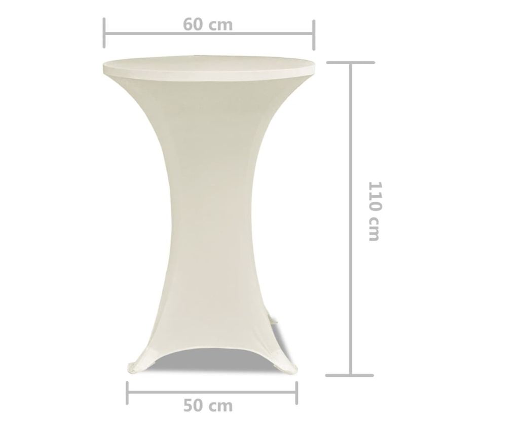 Navlaka za stol Ø60 cm, 2 kom., krem, elastična - 5