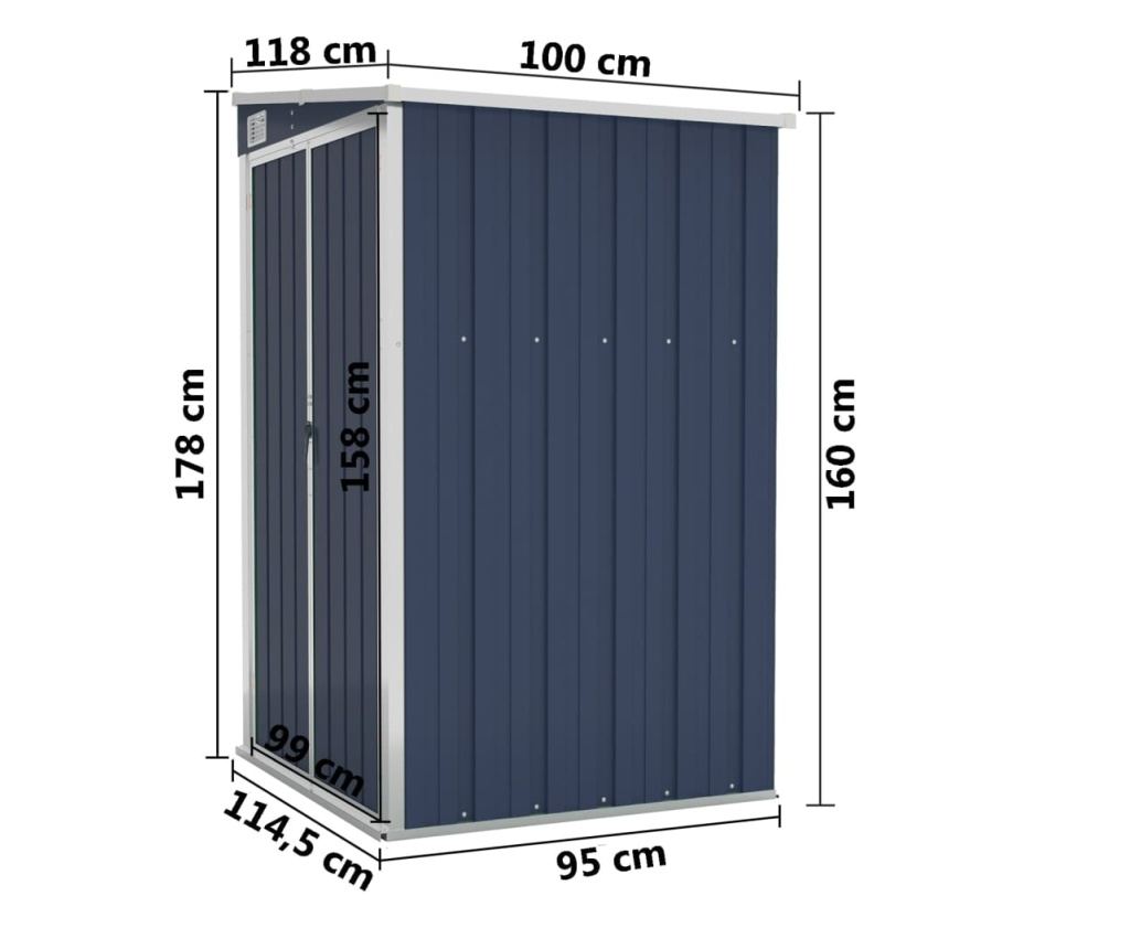 Градински навес/стенен монтаж антрацит 118x100x178 см стомана - 7