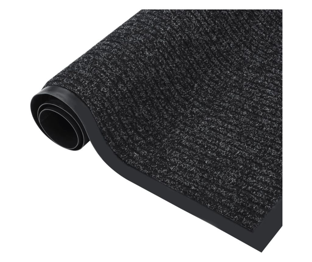 Otirač za vrata, antracit s prugama, 80x120 cm - 2