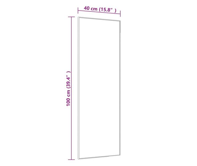 Ogledalo za vrata zlatno 40 x 100 cm od stakla i aluminija