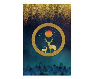 Tablou Canvas, Golden Deer, 20x30cm
