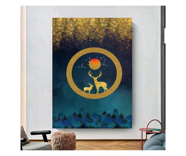Tablou Canvas, Golden Deer, 20x30cm