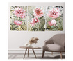Set 3 Slike, Pink peonies, 120x240cm