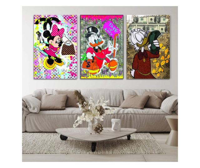 Комплект многоплатни картини 3 бр, Rich Cartoon, 30x60cm - Vivre
