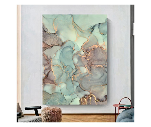 Картина на платно, Abstract Turquoise Marble, 30x50cm