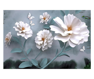 Картина на платно, White Blue Flowers, 30x50cm