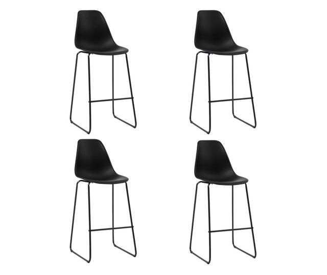 Set barskog namještaja, 5 dijelova, crna, plastika