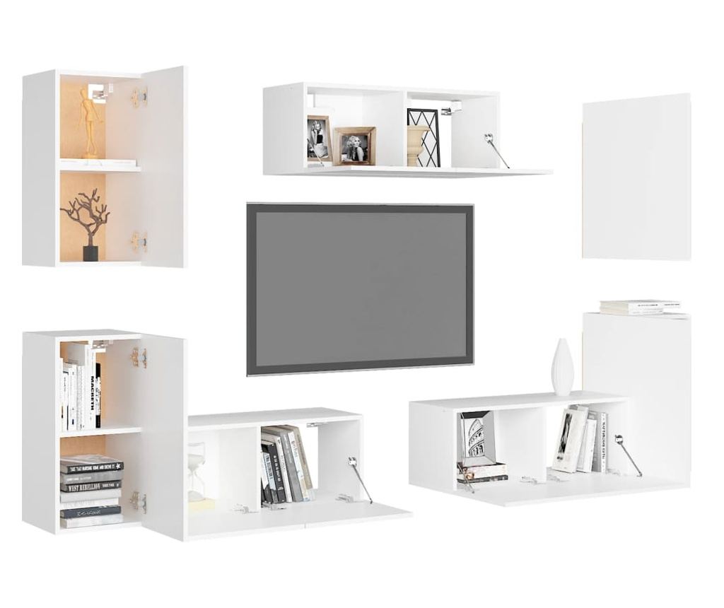 Set TV ormarića, 7 komada, bijela, PAL - 3